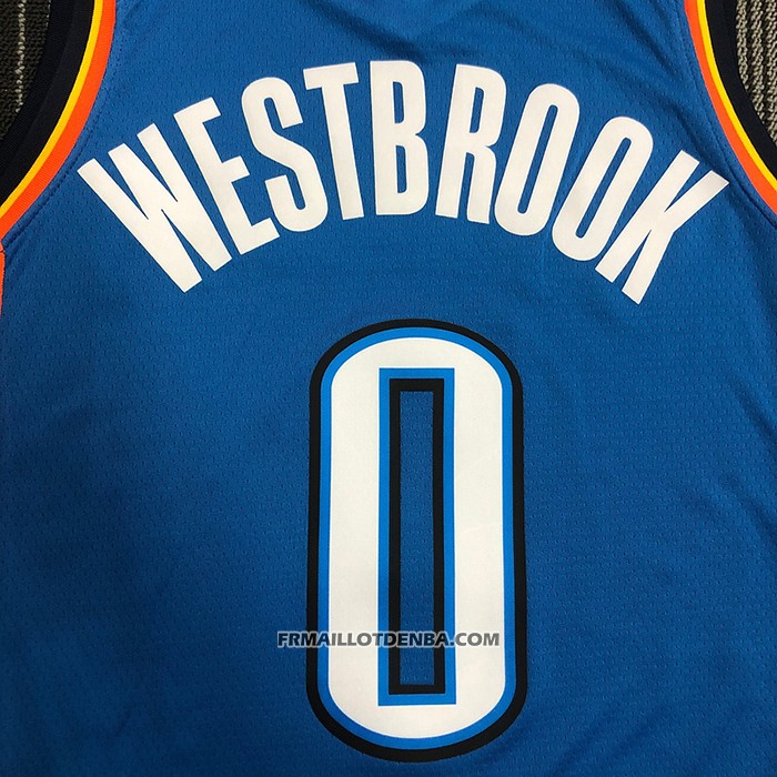 Maillot Oklahoma City Thunder Russell Westbrook NO 0 Icon Bleu